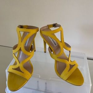 Yellow suede sandals
